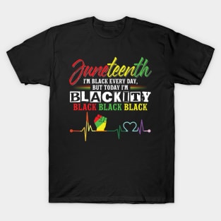 Juneteenth Blackity Heartbeat Black History African America T-Shirt